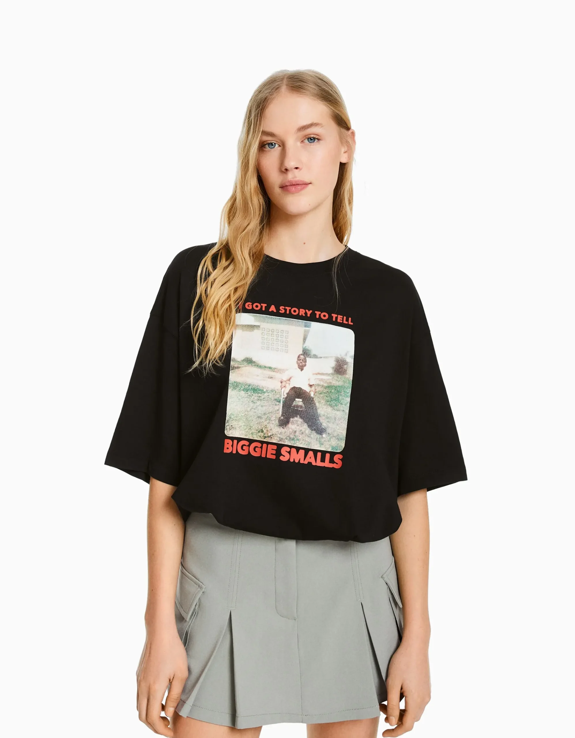 FEMME BERSHKA Tee-shirts*T-shirt manches courtes boxy fit imprimé The Notorious B.I.G.