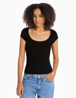 FEMME BERSHKA Tee-shirts*T-shirt manches courtes col rond