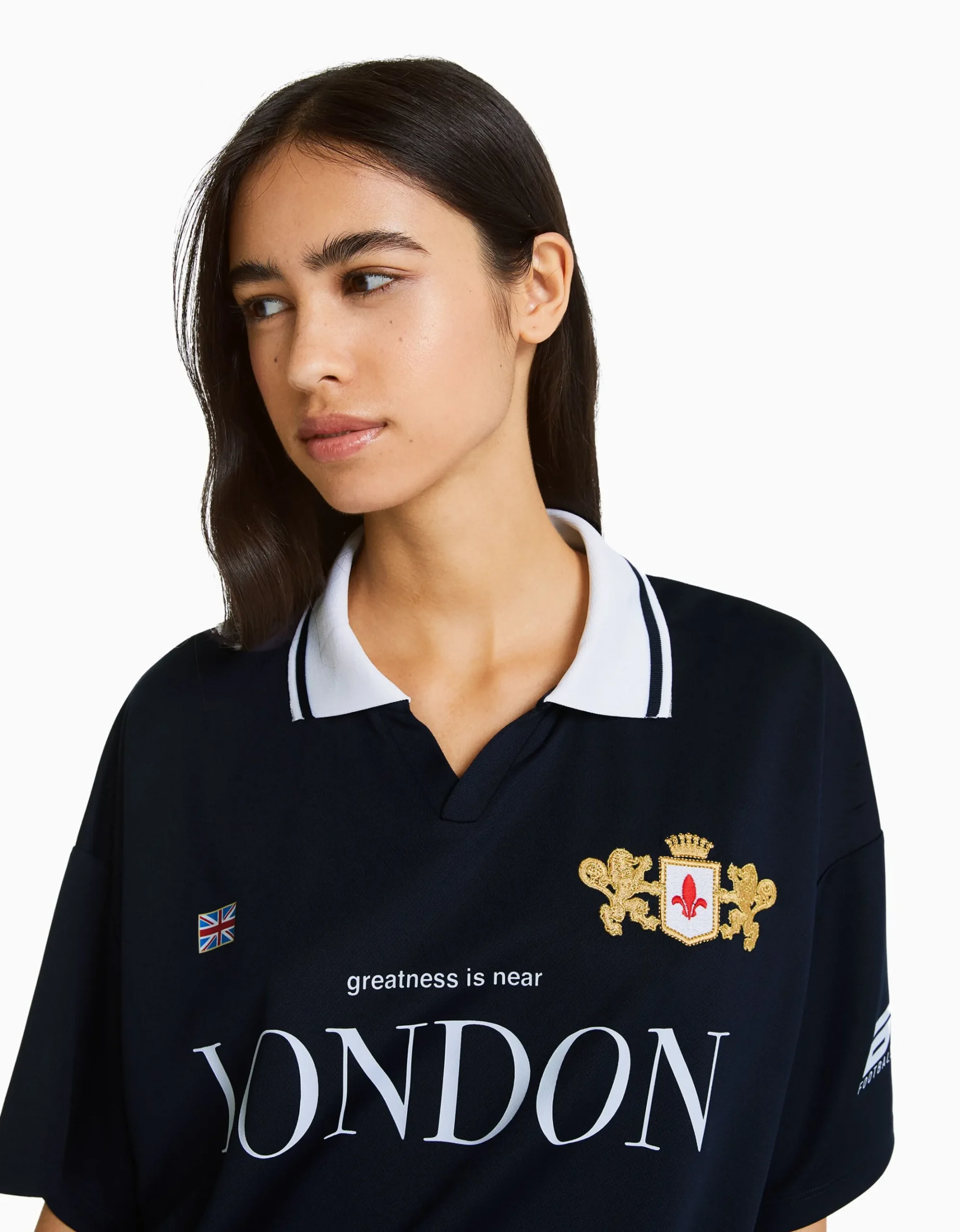 FEMME BERSHKA Vêtements*T-shirt manches courtes col polo football