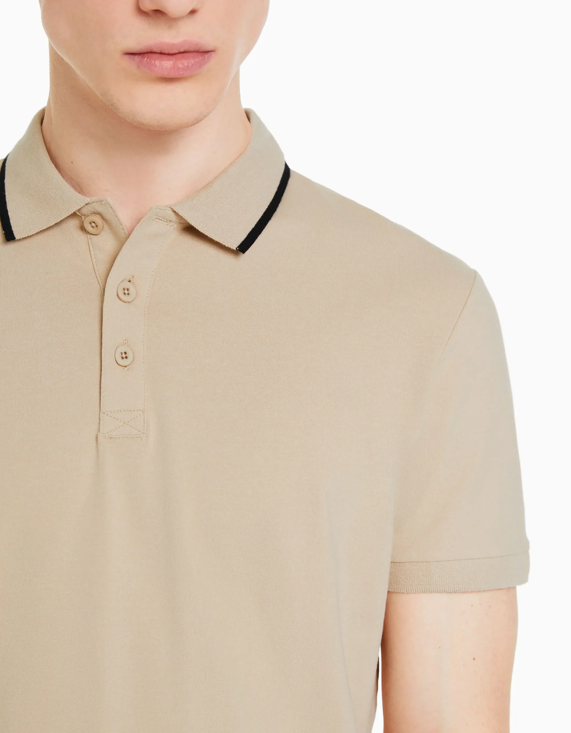 HOMME BERSHKA Tee-shirts*T-shirt manches courtes col polo bandes