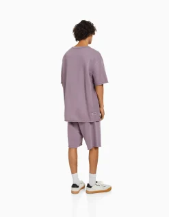 HOMME BERSHKA Survêtement*T-shirt manches courtes effet délavé