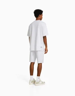 HOMME BERSHKA Survêtement*T-shirt manches courtes effet délavé