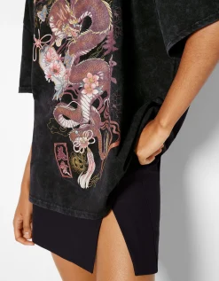 FEMME BERSHKA Tee-shirts*T-shirt manches courtes imprimé
