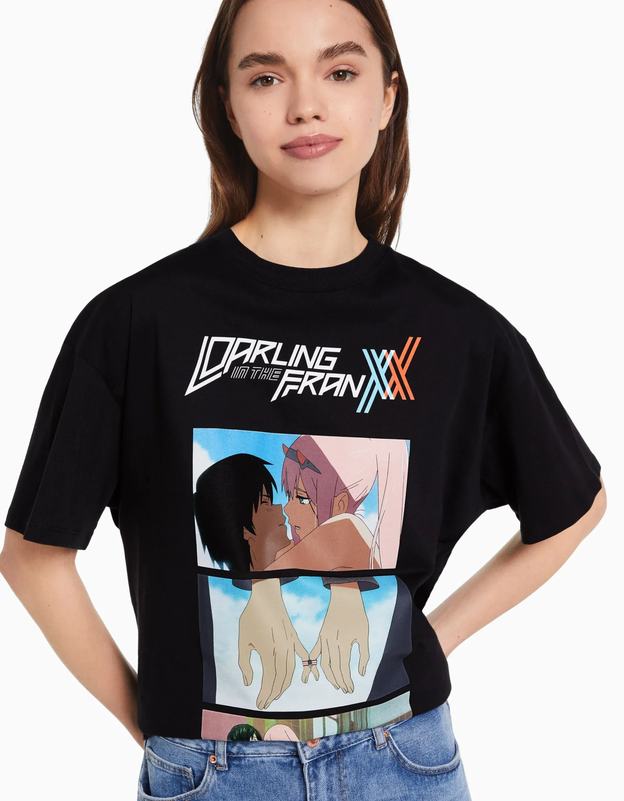 FEMME BERSHKA Tee-shirts*T-shirt manches courtes imprimé Darling in the Franxx