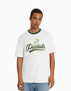 FEMME BERSHKA Cartoons*T-shirt manches courtes imprimé Snoopy