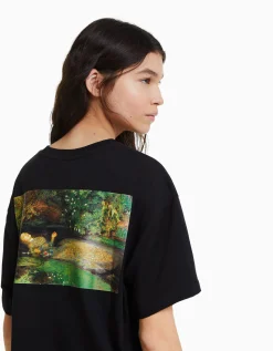 FEMME BERSHKA Tee-shirts*T-shirt manches courtes imprimé Art Series