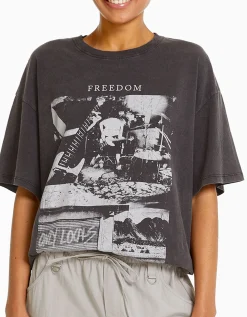 FEMME BERSHKA Vêtements*T-shirt manches courtes imprimé