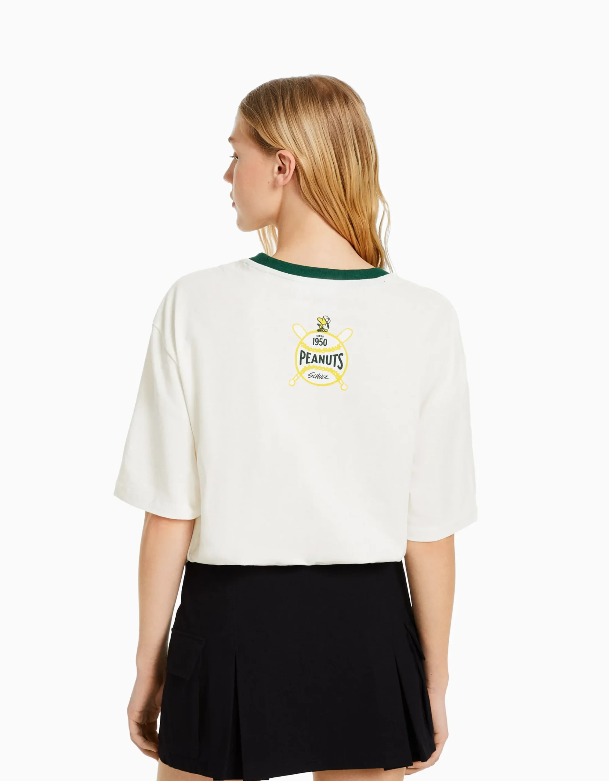 FEMME BERSHKA Cartoons*T-shirt manches courtes imprimé Snoopy
