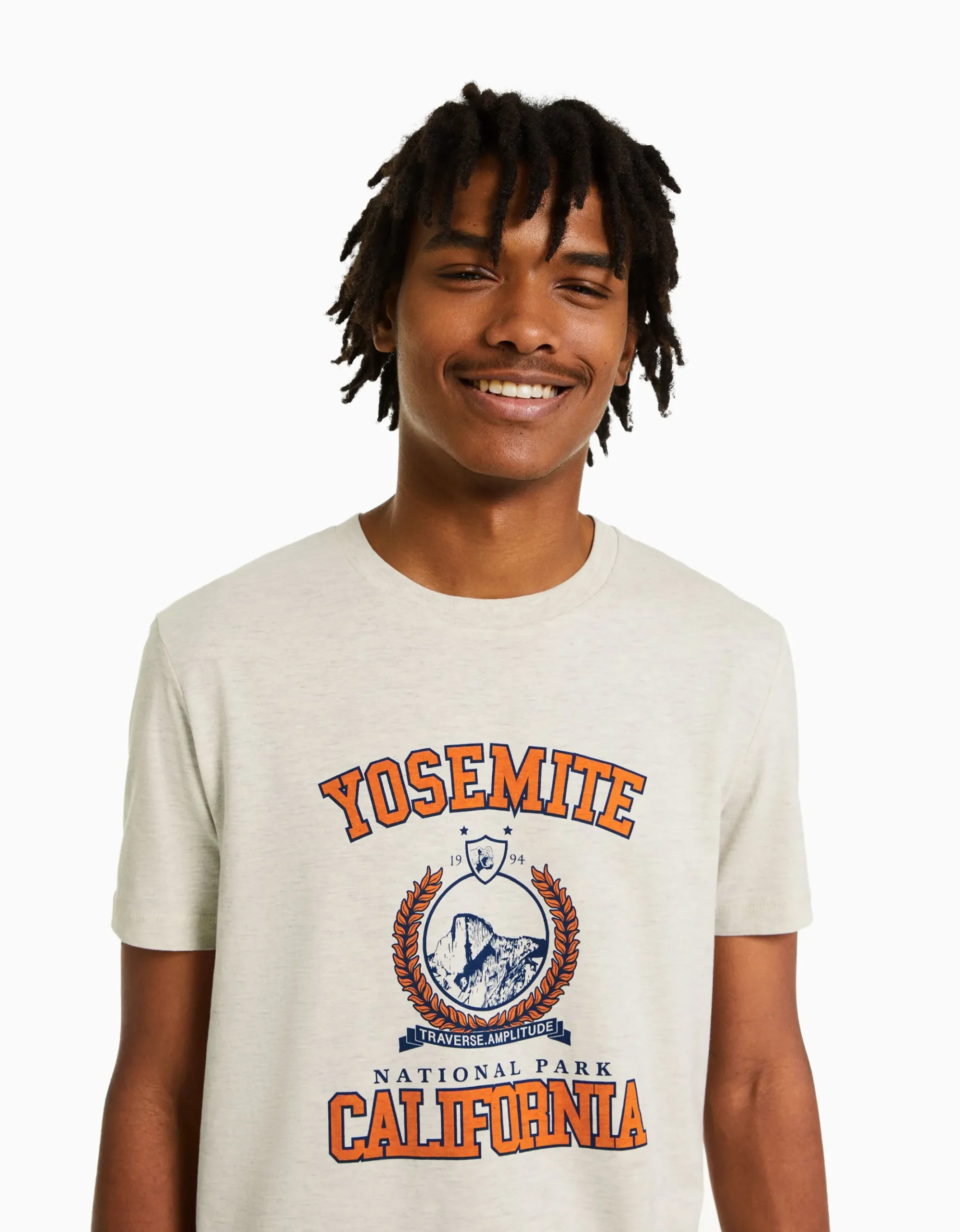 HOMME BERSHKA Tee-shirts*T-shirt manches courtes regular fit imprimé