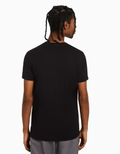 HOMME BERSHKA Tee-shirts*T-shirt manches courtes regular fit imprimé