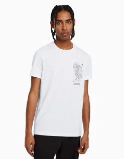 HOMME BERSHKA Tee-shirts*T-shirt manches courtes regular fit imprimé