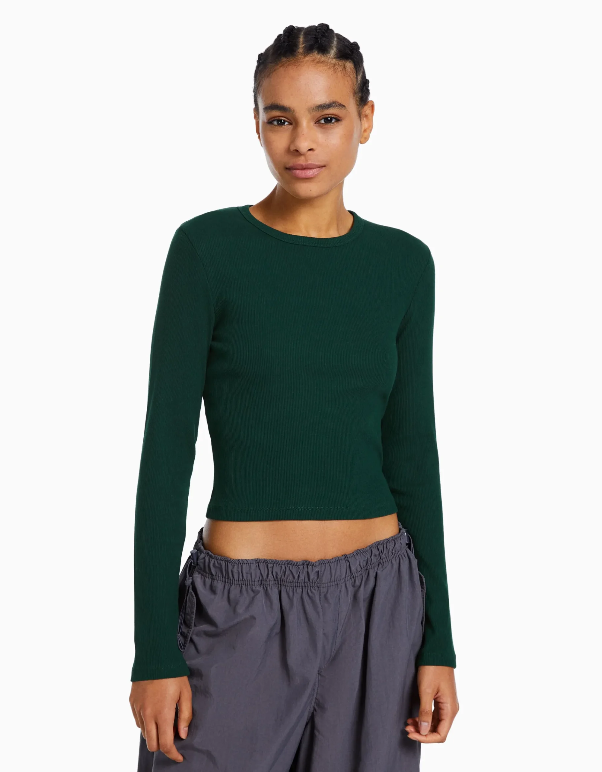 FEMME BERSHKA Tee-shirts*T-shirt manches longues bord-côte