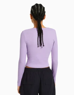 FEMME BERSHKA Tee-shirts*T-shirt manches longues bord-côte