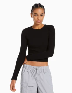 FEMME BERSHKA Tee-shirts*T-shirt manches longues bord-côte