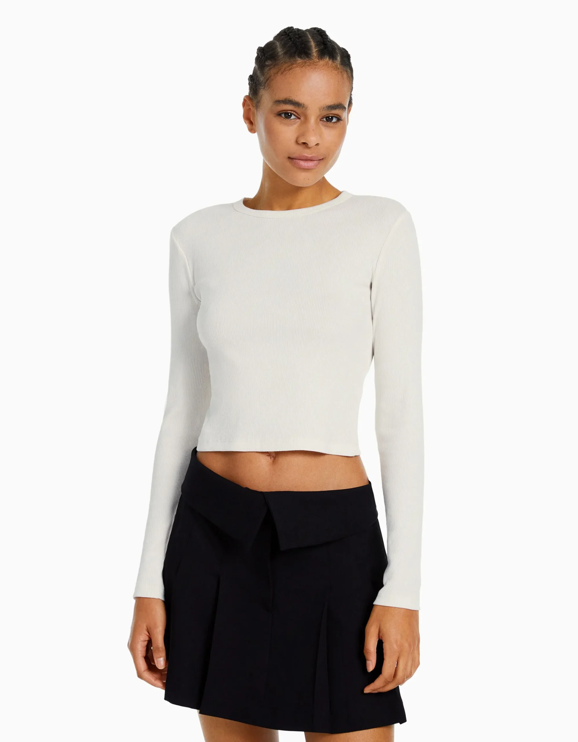 FEMME BERSHKA Tee-shirts*T-shirt manches longues bord-côte
