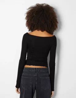 FEMME BERSHKA Tee-shirts*T-shirt manches longues col bateau