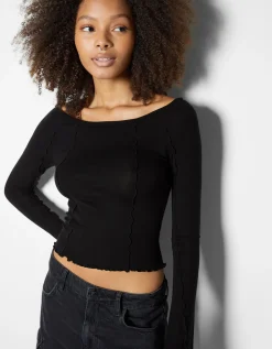 FEMME BERSHKA Tee-shirts*T-shirt manches longues col bateau