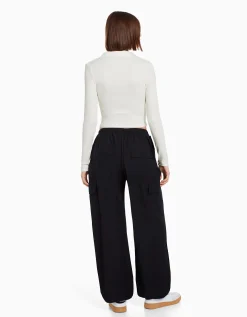 FEMME BERSHKA Tee-shirts*T-shirt manches longues col polo boutons