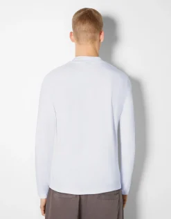 HOMME BERSHKA Vêtements*T-shirt manches longues col cheminée
