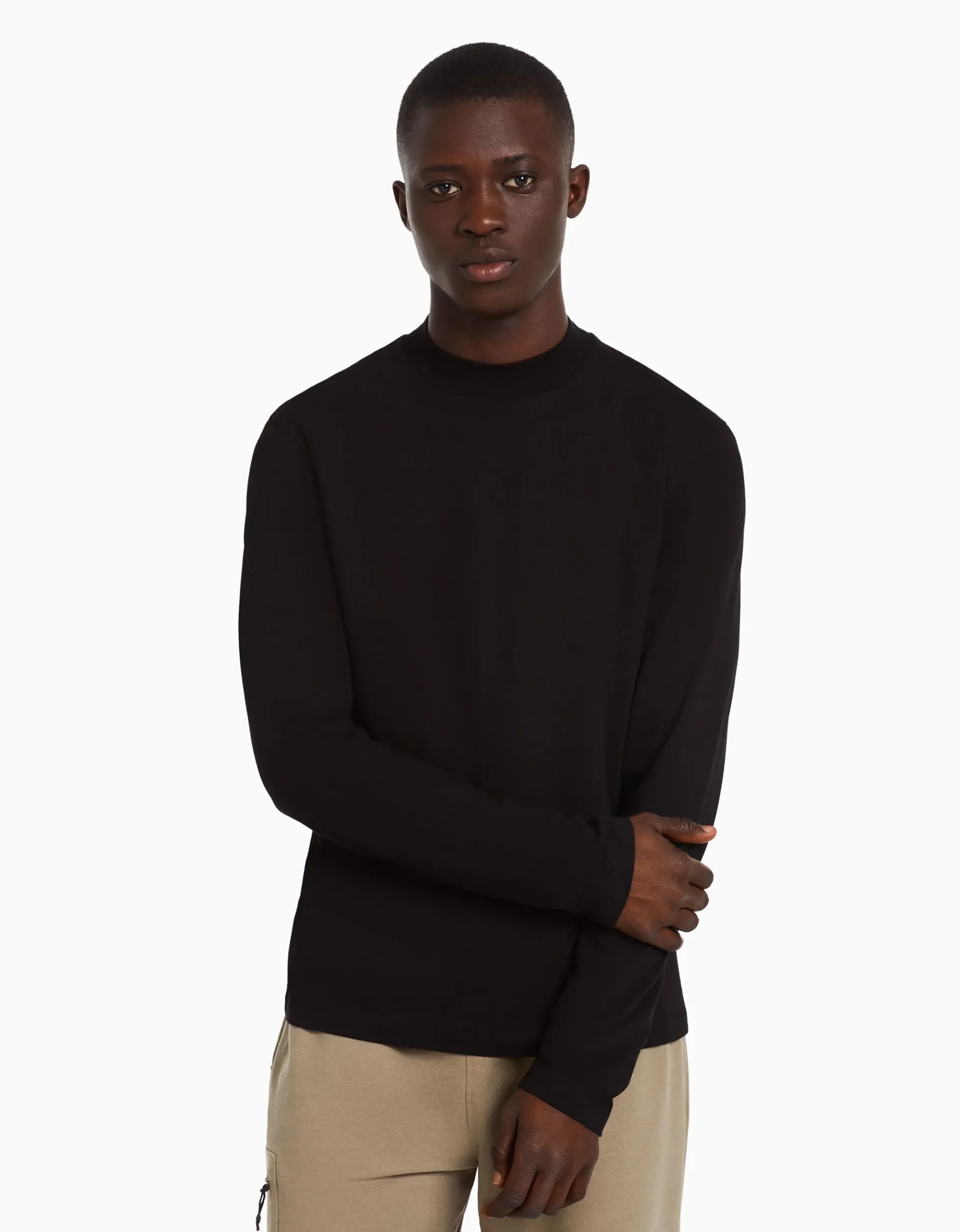 HOMME BERSHKA Vêtements*T-shirt manches longues col cheminée