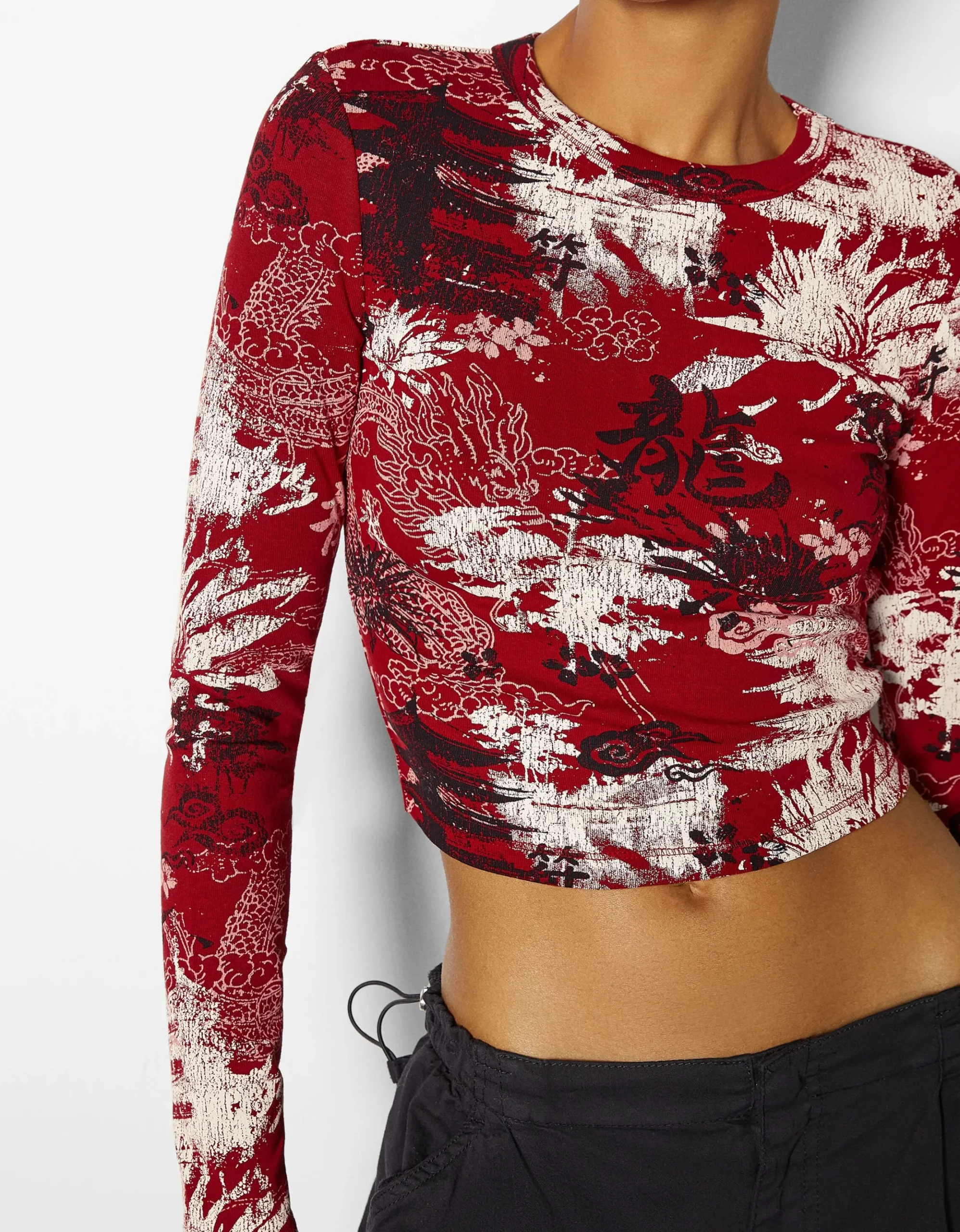 FEMME BERSHKA Tee-shirts*T-shirt manches longues imprimé