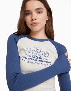 FEMME BERSHKA Tee-shirts*T-shirt manches longues raglan