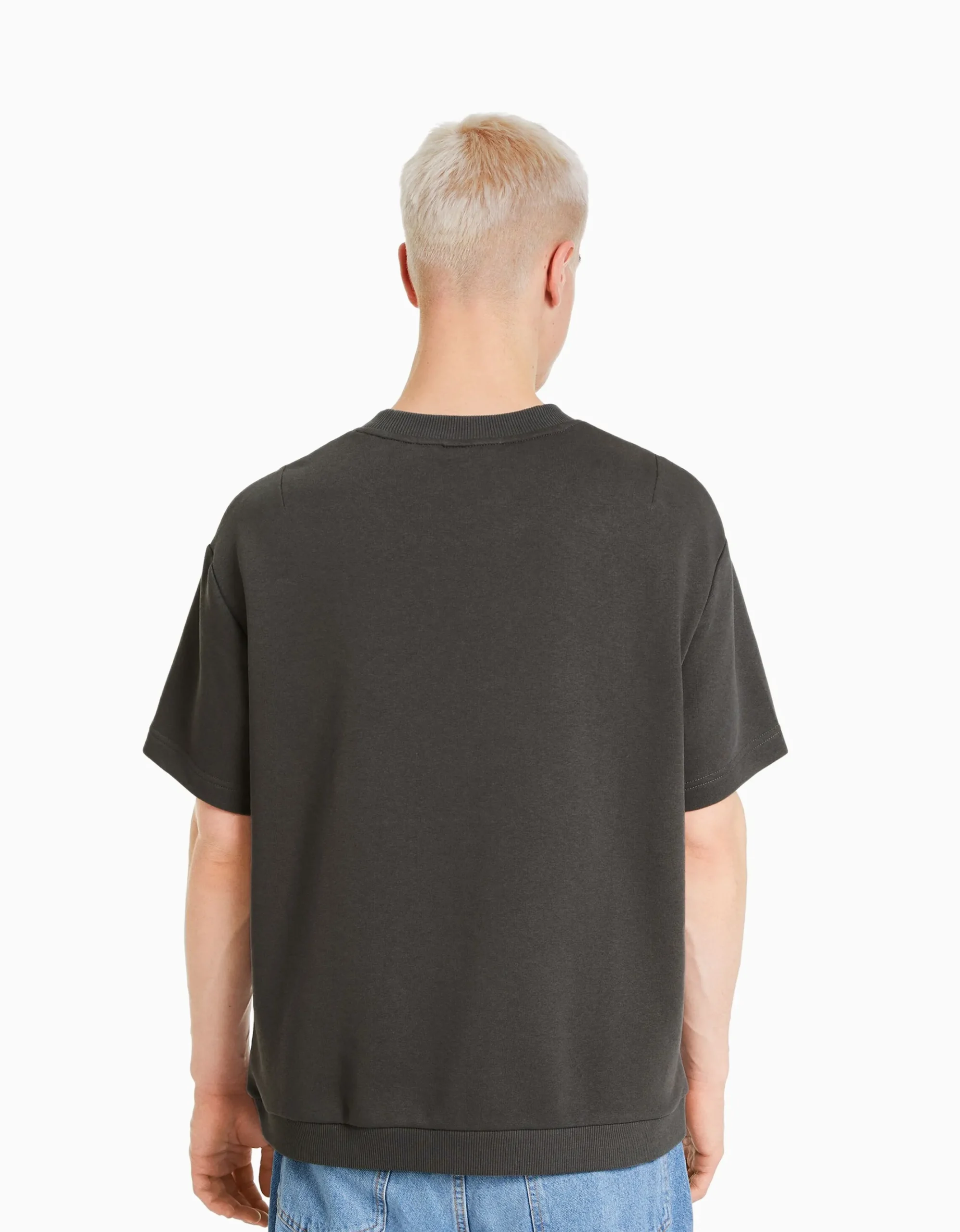HOMME BERSHKA Tee-shirts*T-shirt molleton imprimé varsity