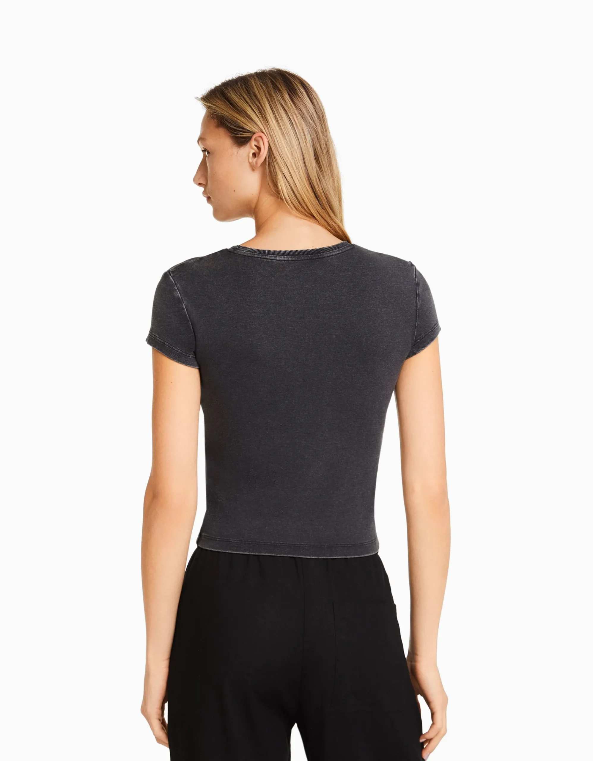 FEMME BERSHKA Tee-shirts*T-shirt moulant manches courtes