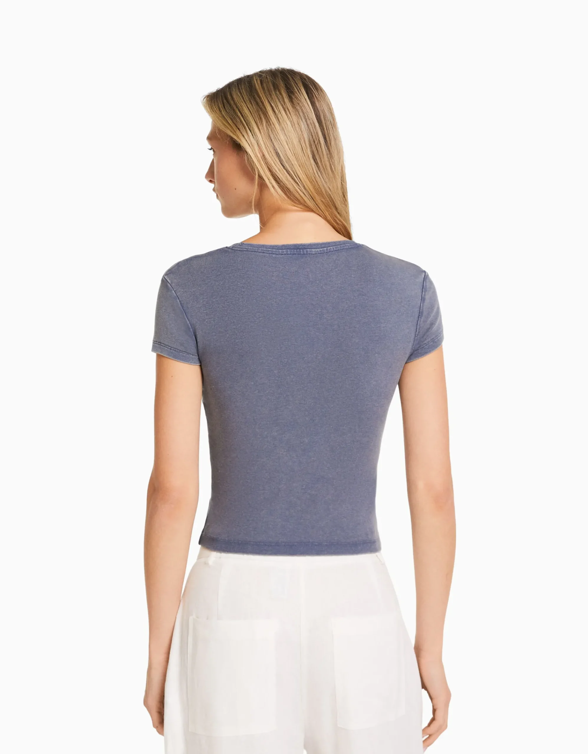 FEMME BERSHKA Tee-shirts*T-shirt moulant manches courtes