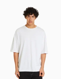 FEMME BERSHKA TEST*T-shirt oversize à manches courtes