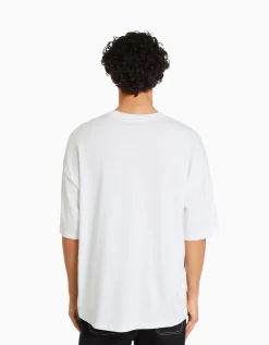 FEMME BERSHKA TEST*T-shirt oversize à manches courtes