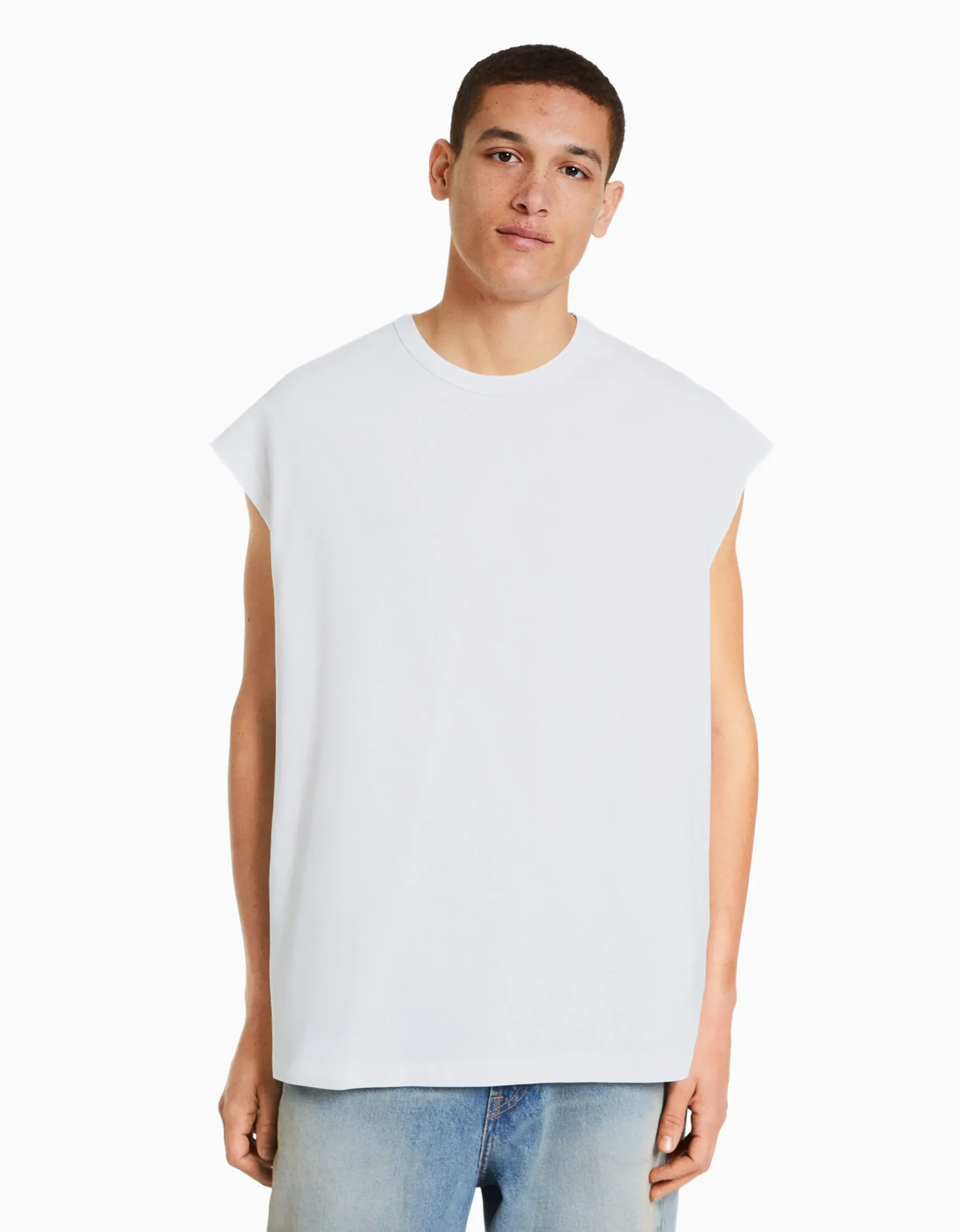 FEMME BERSHKA Personnalisables*T-shirt sans manches oversize