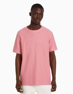 HOMME BERSHKA Join Life*T-shirt texturé à manches courtes