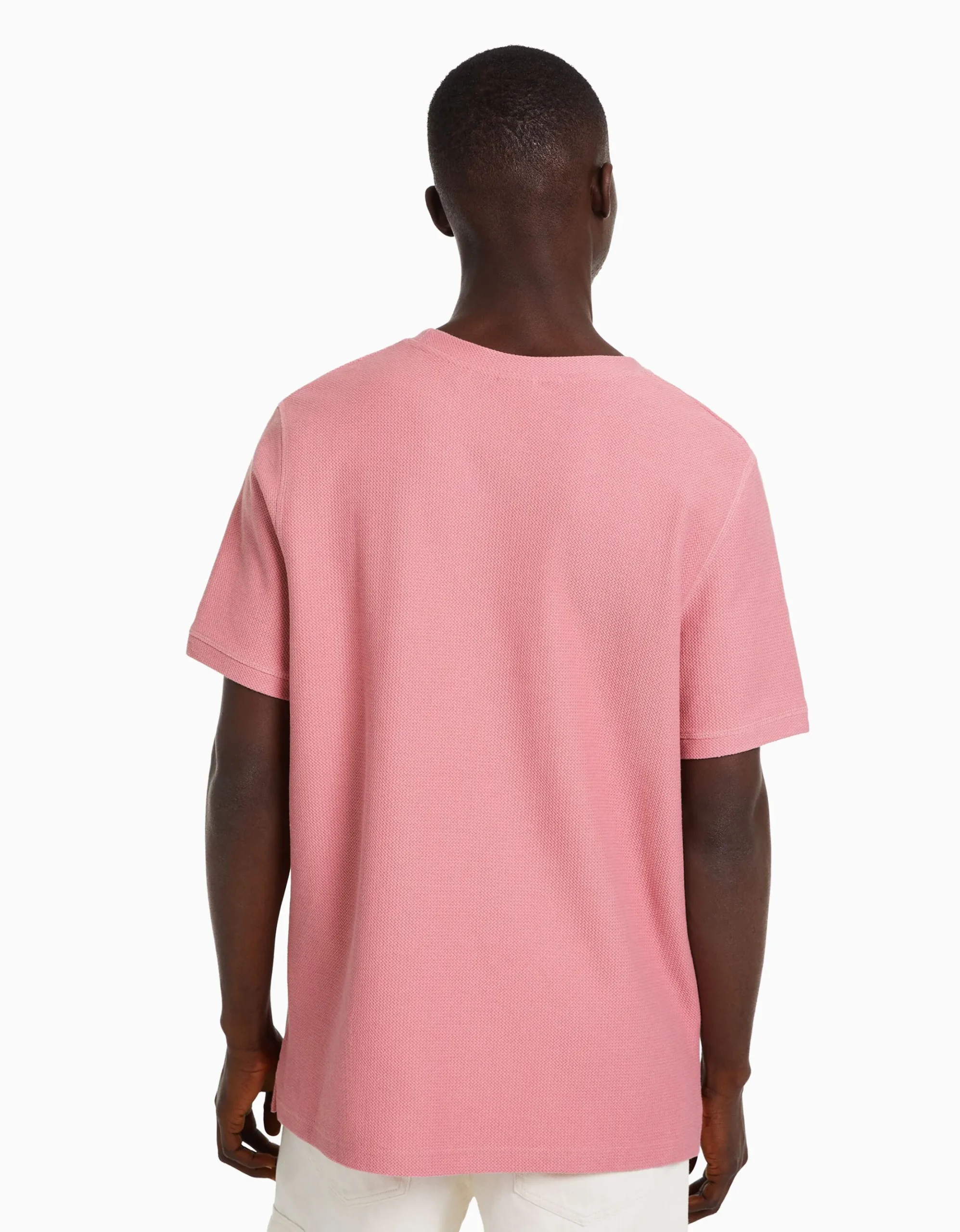 HOMME BERSHKA Join Life*T-shirt texturé à manches courtes