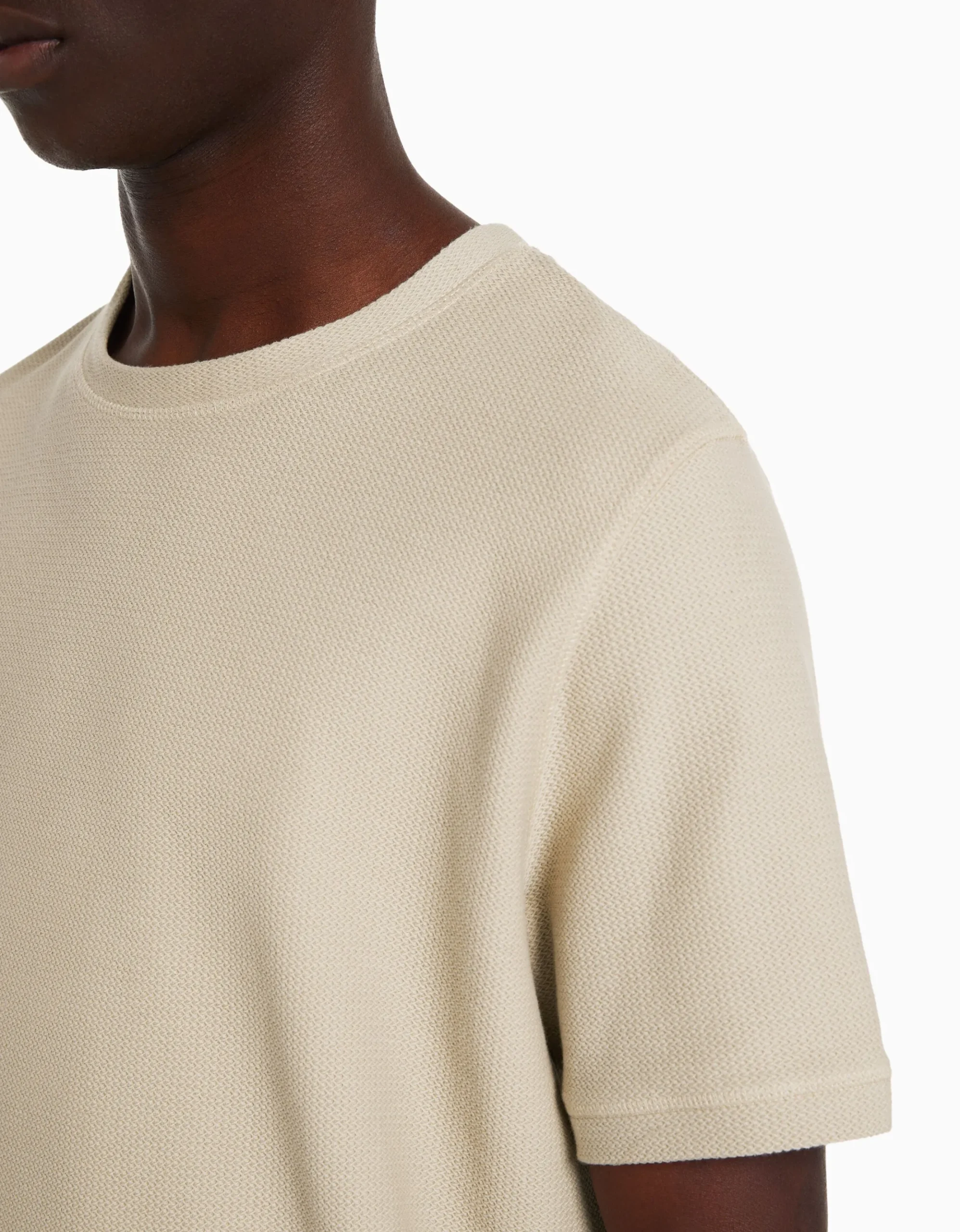 HOMME BERSHKA Vêtements*T-shirt texturé à manches courtes