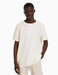 HOMME BERSHKA Vêtements*T-shirt texturé à manches courtes
