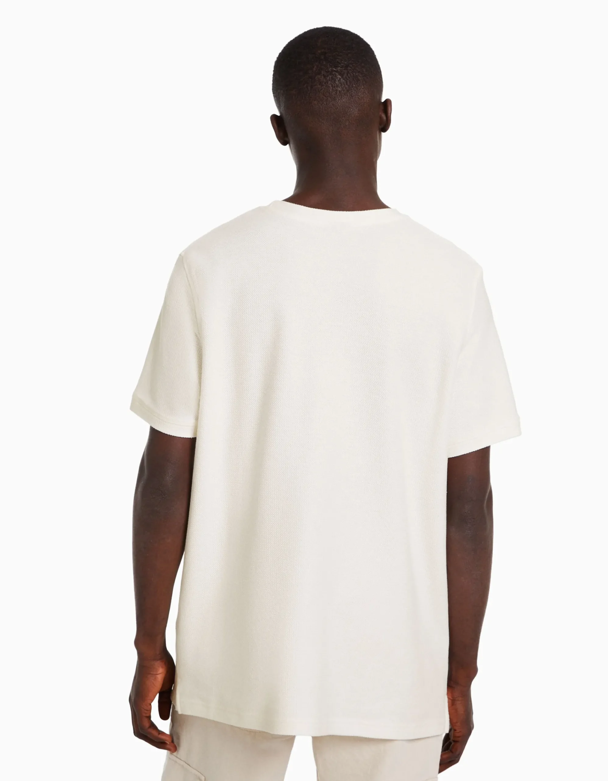 HOMME BERSHKA Vêtements*T-shirt texturé à manches courtes