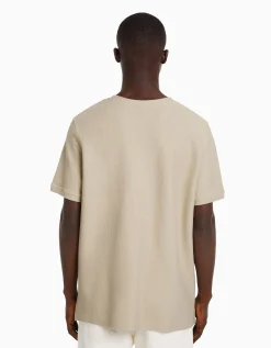 HOMME BERSHKA Vêtements*T-shirt texturé à manches courtes