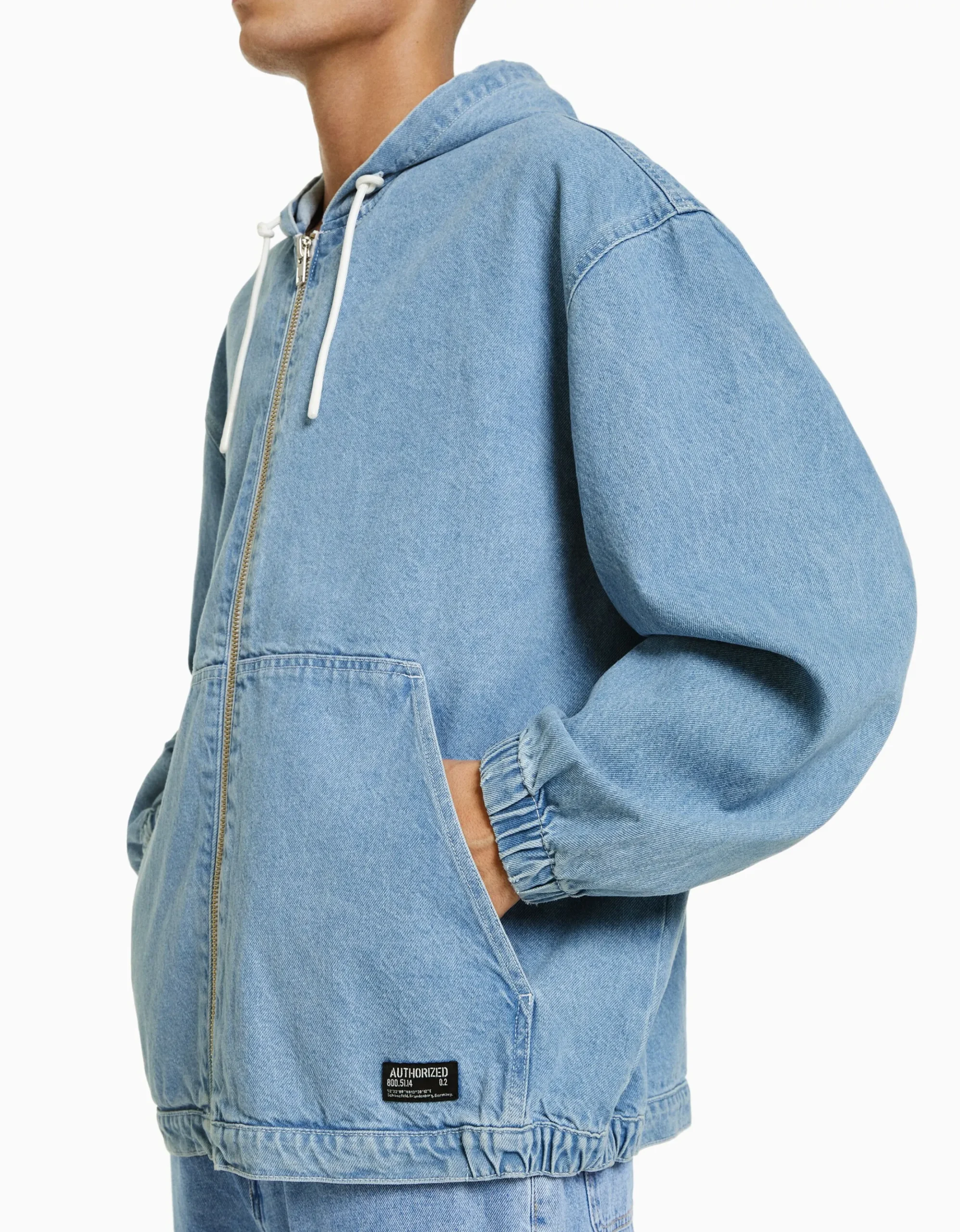 HOMME BERSHKA Blousons et manteaux*Veste en jean capuche