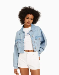 FEMME BERSHKA Vestes*Veste en jean courte