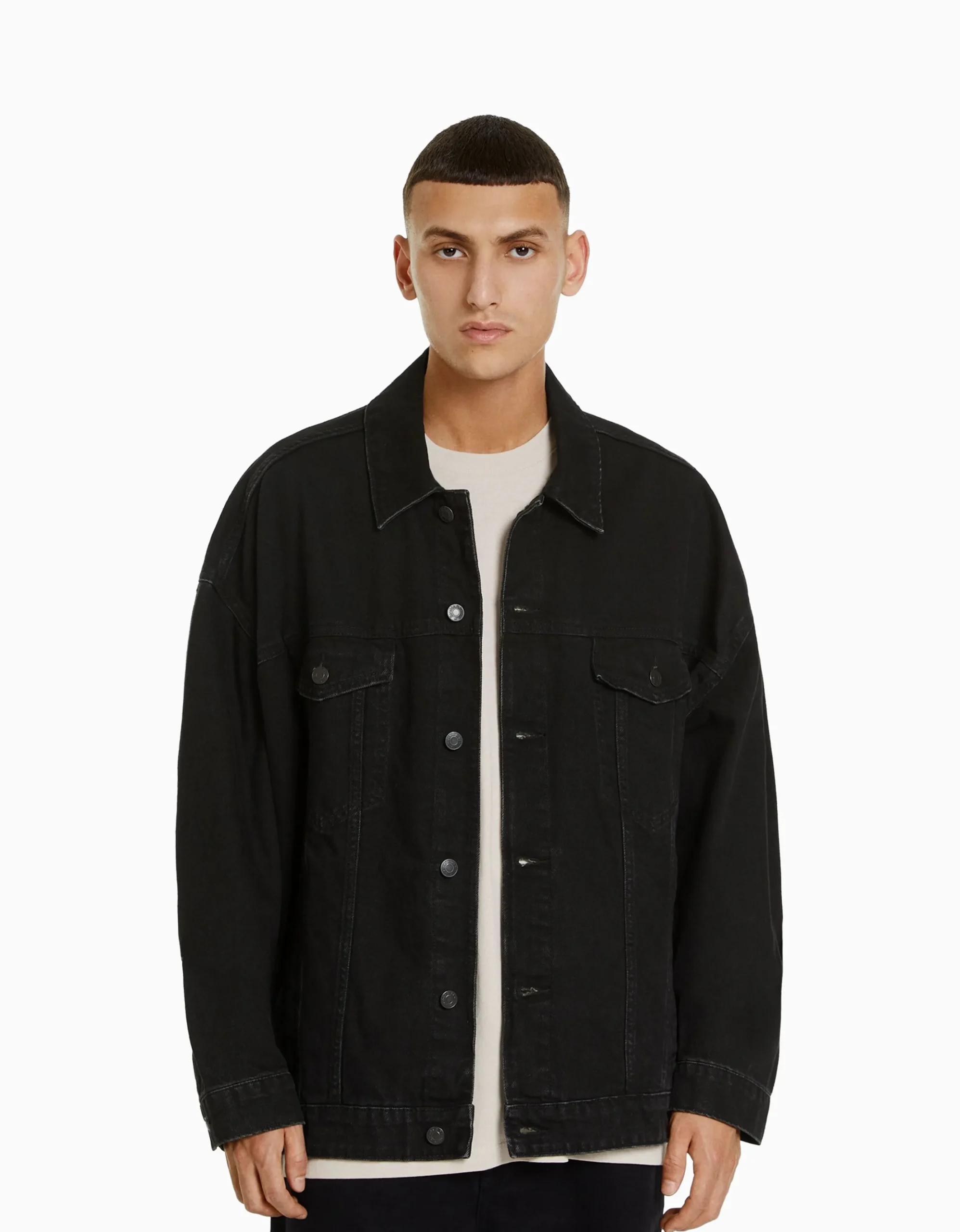 HOMME BERSHKA Blousons et manteaux*Veste en jean oversize