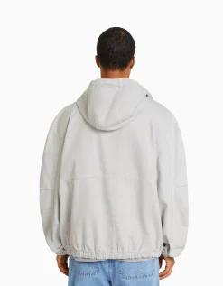 HOMME BERSHKA Blousons et manteaux*Veste en jean parachute capuche