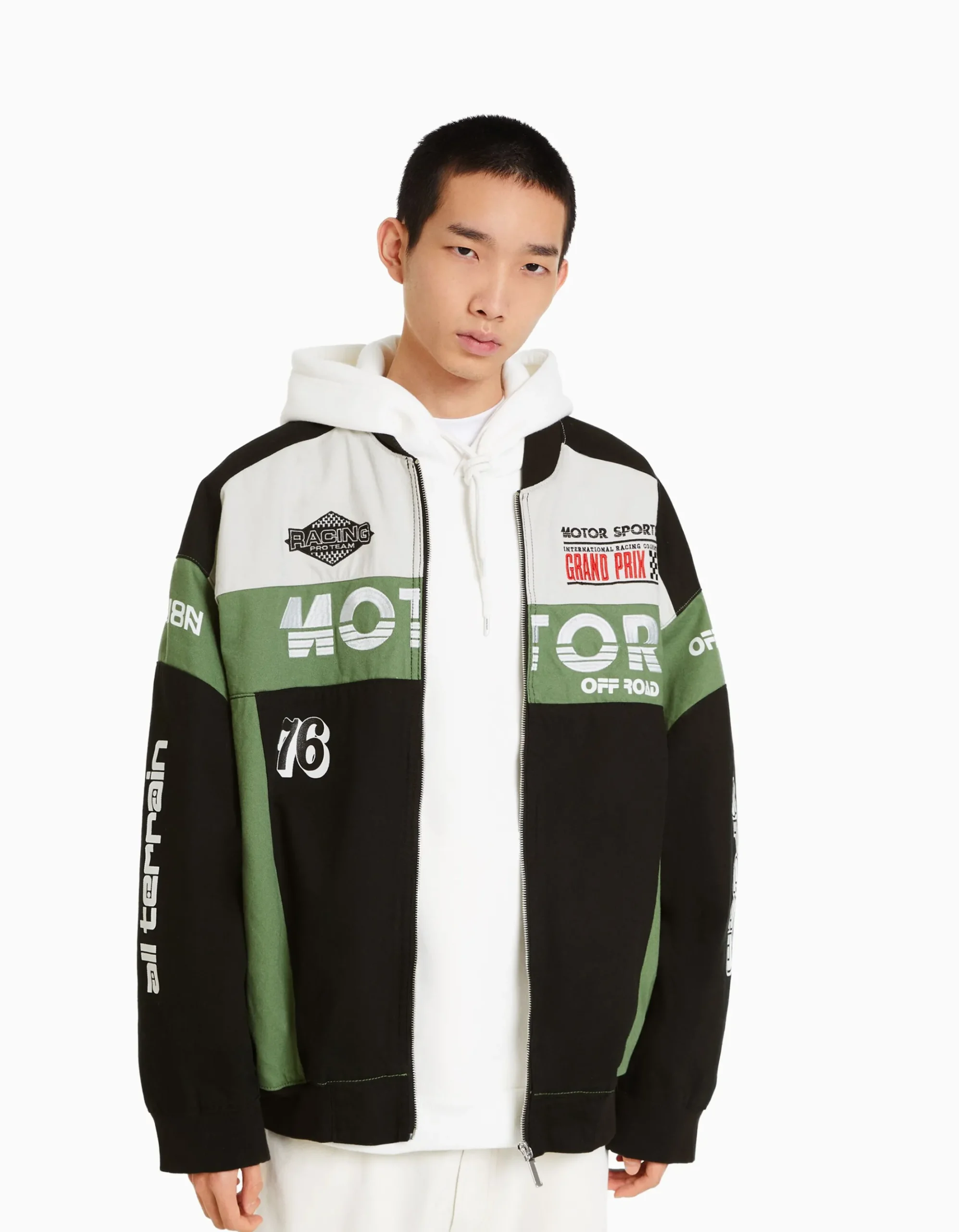 HOMME BERSHKA Vêtements*Veste en jean racing