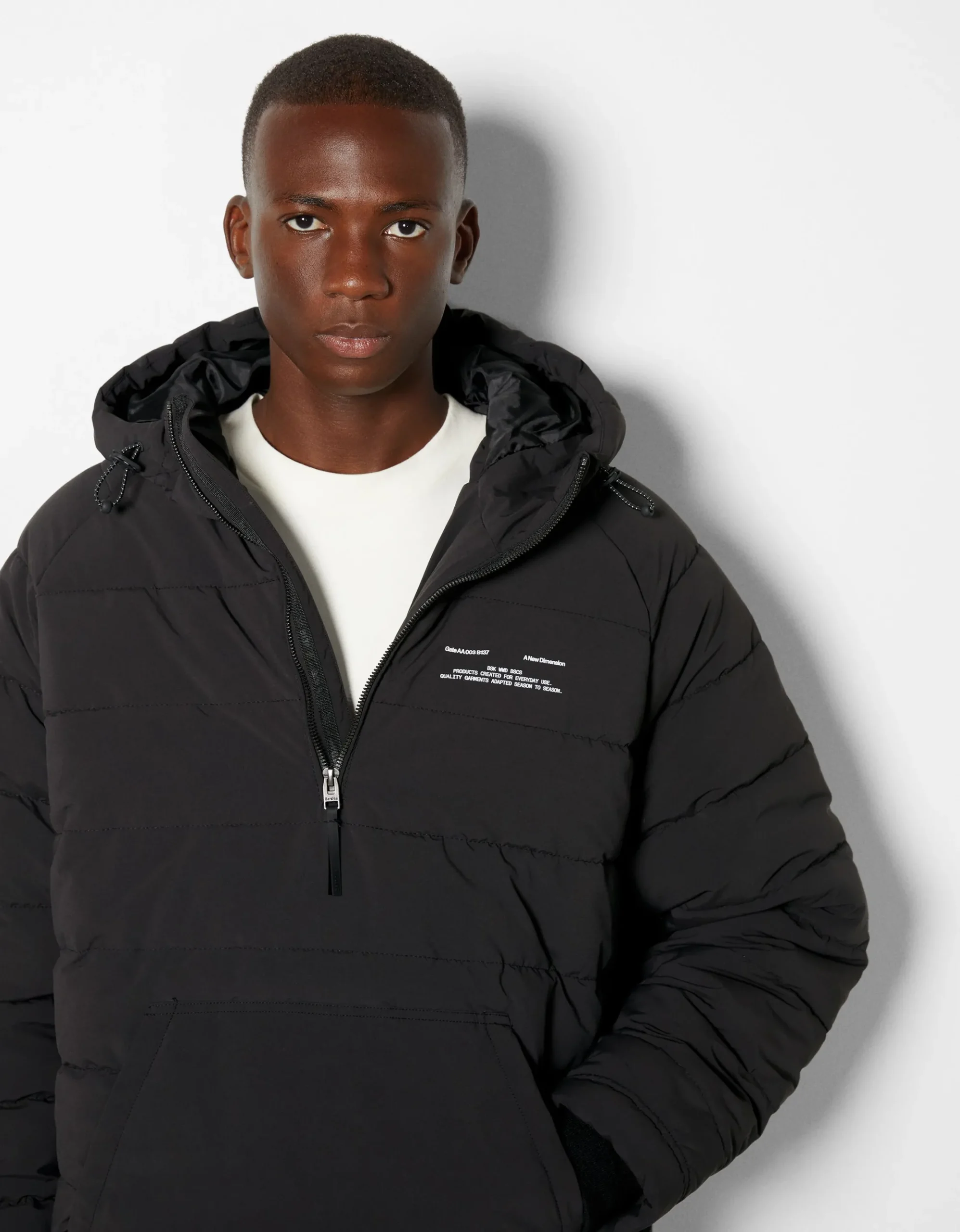 HOMME BERSHKA Blousons et manteaux*Veste kangourou matelassée