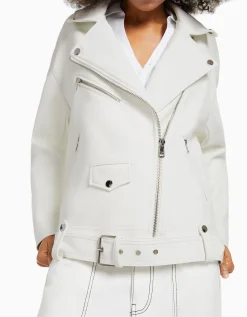 FEMME BERSHKA Vestes*Veste style motard similicuir ceinture